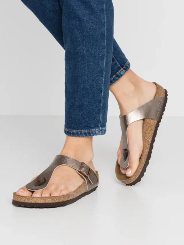 Birkenstock Σαγιονάρες Γυναικείο Birko-Flor(ανθεκτικό υλικό της Birkenstock-επιτρέπει την επαφή με το νερό) Μπεζ BIR/GIZEH GRACEFUL 1016144 TAUPE 2