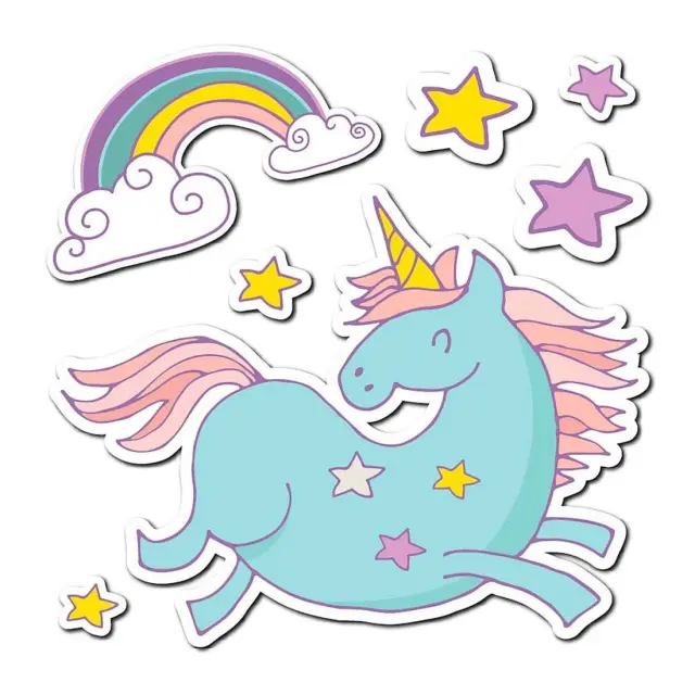 Αυτοκόλλητα Τοίχου Βινυλίου Ango Unicorns Princess 11113 2
