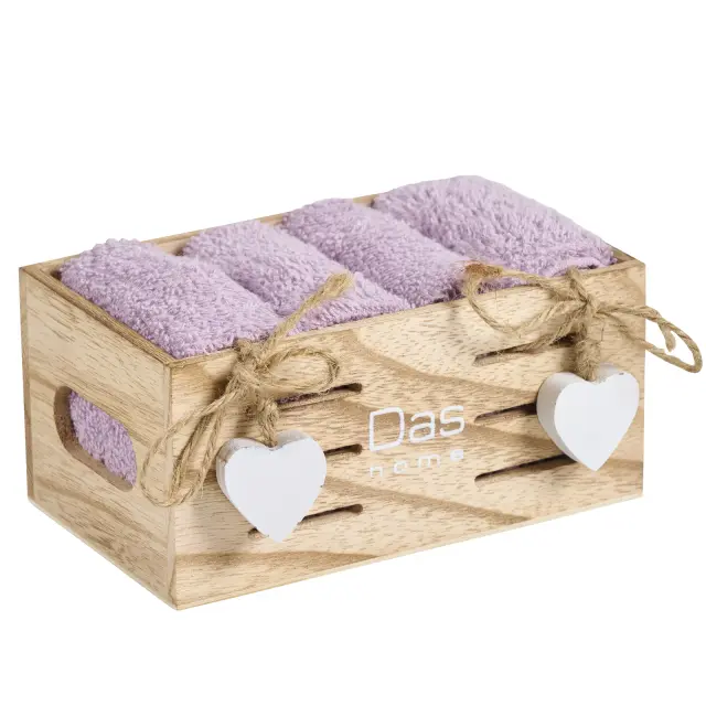 Σετ 4 Τεμ Λαβέτες 30x30 Soft Das Home 4007 Lilac 100% βαμβακερό