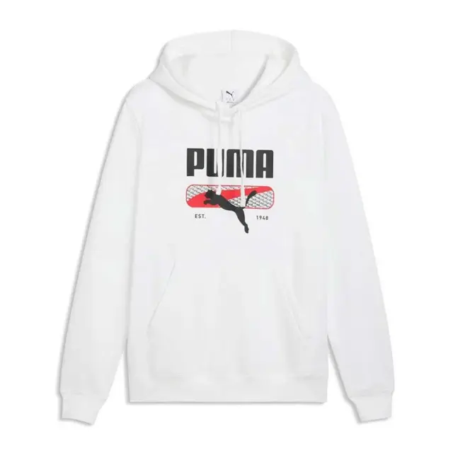 Puma Men's Sport Logo Play Fleece Hoodie Άσπρο 694606-02 (Puma)