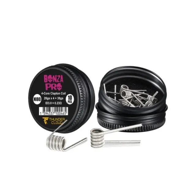 4-Core Clapton Premade Coils Ni80 0.23Ω/0.25Ω (10τμχ) – Thunder Cloud x Vaping Bogan 0.23ohm