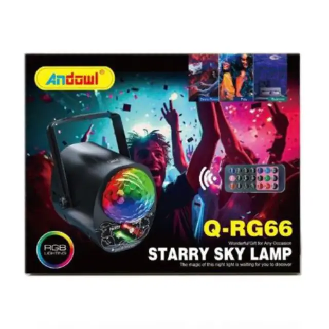 Andowl Προβολέας RGB LED με Τηλεχειριστήριο για Πάρτυ Q-RG66 2
