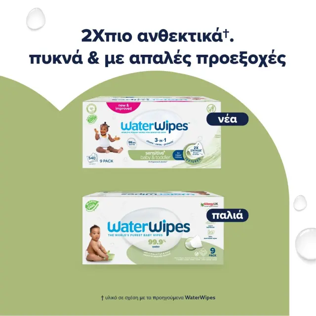 WaterWipes 100% Plastic-free Άοσμα Μωρομάντηλα με 99,9% Νερό Soapberry με Textured Μαντηλάκι, 9x60τμχ (540τμχ) 3
