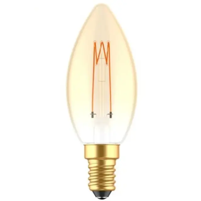 LED Filament Bulb - Candle C35 E14 2.5W 136lm 1800K Gold 330° - Dimmable
