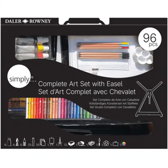 Daler-Rowney Σετ Ζωγραφικής Simply Complete Art Σε Βαλιτσάκι Με Καβαλέτο 96 Τεμαχίων/ 196500601 (Daler Rowney)