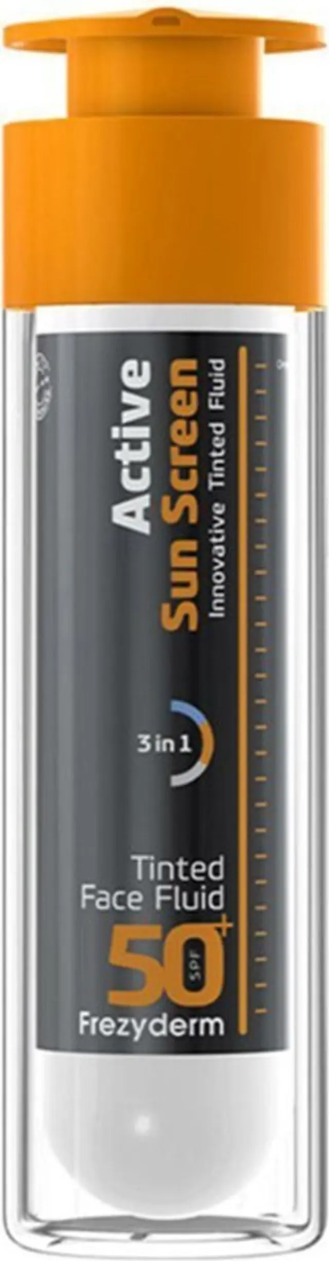 Frezyderm Active Sun Screen Tinted Face Fluid SPF50+ Ενεργή Υγρή Αντηλιακή Κρέμα Προσώπου Με Χρώμα Για Πολύ Υψηλή Προστασία 50ml