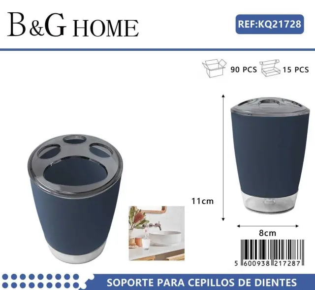 Θήκες οδοντόβουρτσας πλαστικές σε σετ 5Χ - Blue - 21728 2
