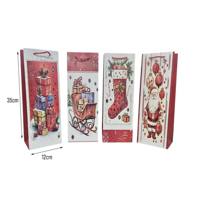 Χριστουγεννιάτικη Σακούλα Δώρου Ψηλή 35x12cm 12τμχ - Tall Christmas Gift Bag 12pcs 056047 2