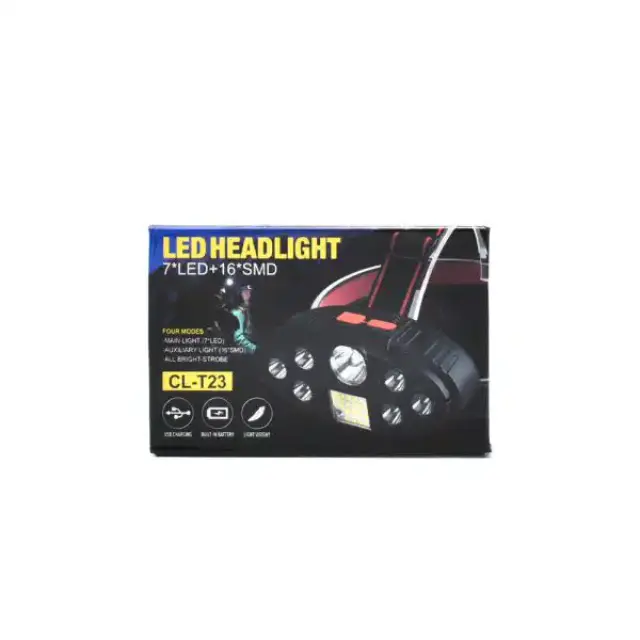 Επαναφορτιζόμενος Φακός Κεφαλής CL-T23 7+16 LED Λευκού Φωτισμού 3