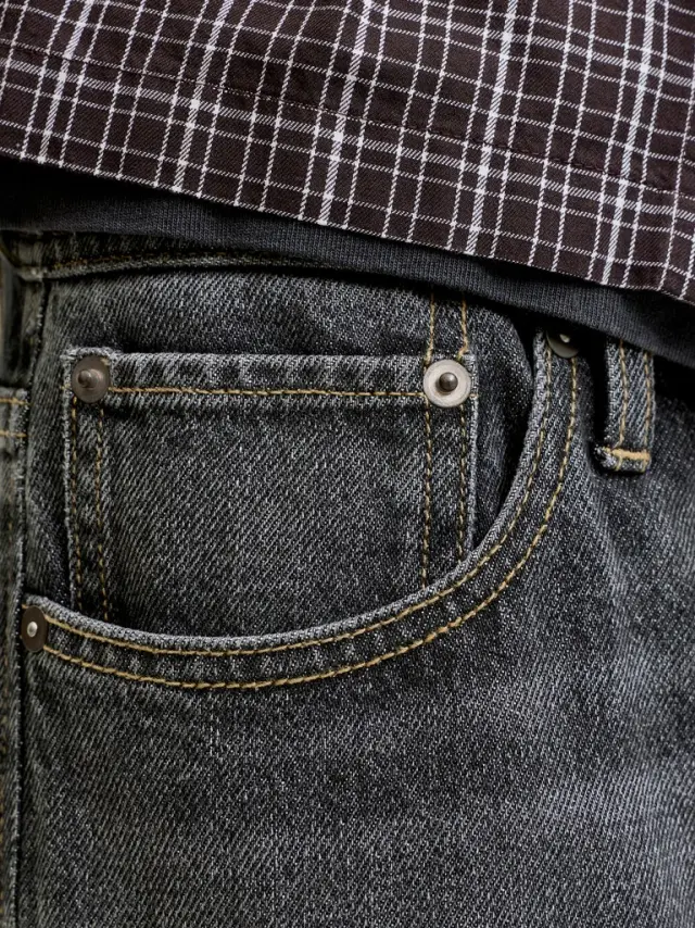 JJIALEX JJCREW SQ 063 - Black Denim 2