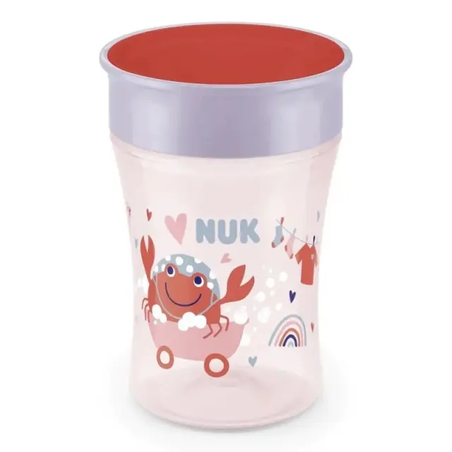 NUK Magic Cup 230ml Με Χείλος Και Καπάκι για 8m+ κοραλί λιλά