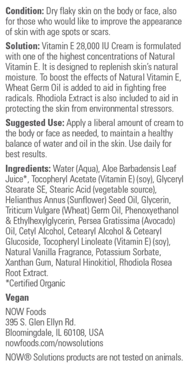 Now Foods Vitamin E Cream 2