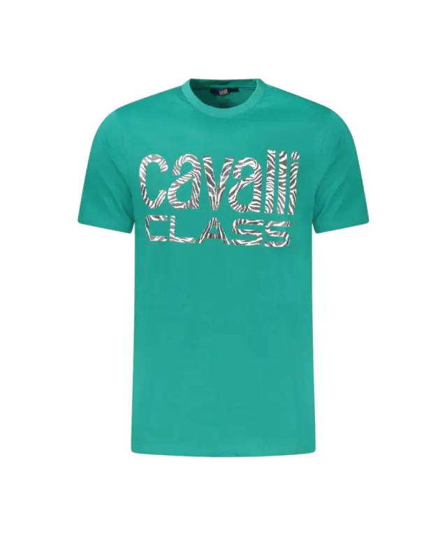Cavalli Class - Ανδρική Μπλούζα T-Shirt Κοντομάνικη Short Sleeve TXT61DJD060-04038 Πράσινο