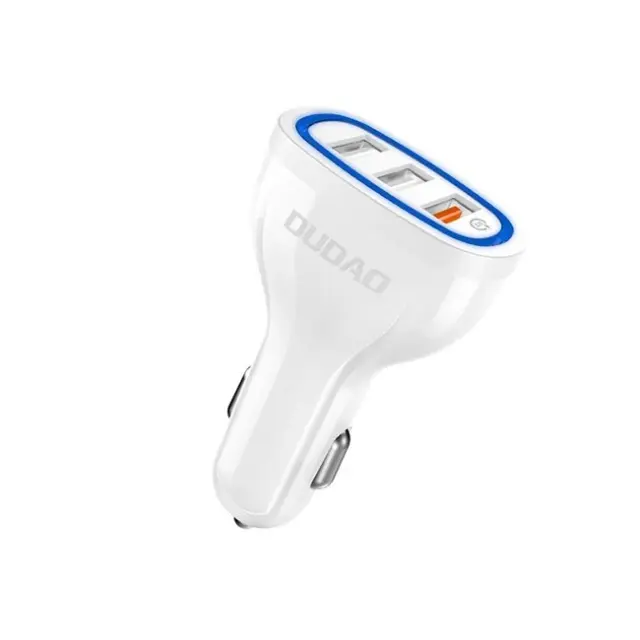 Dudao Φορτιστής Αυτοκινήτου QC3.0 2.4A 18W 3x USB-A White