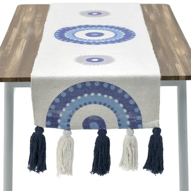 Καρές Μάτι Λευκό/Μπλε Βαμβάκι 90x90cm 3-40-485-0027