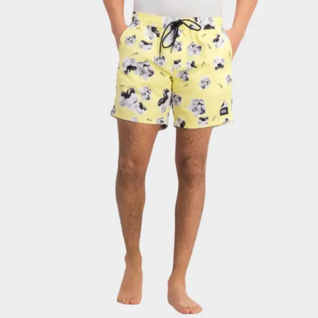 Karl Lagerfeld - Ανδρικό Μαγιό Σορτς με Σχέδια KL20MBM12-YELLOW Κίτρινο - M