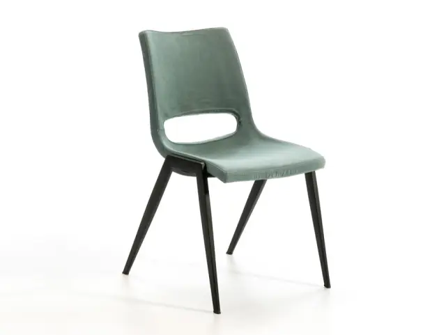 Καρέκλα Aloha 851973 Green με Αδιάβροχη Suede Επένδυση Μαύρο Πράσινο 2