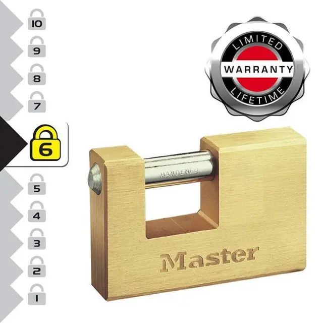 Master Lock 607EURDCC - Λουκέτο τάκος μπρούτζινος με ατσάλινο λαιμό 76mm 3