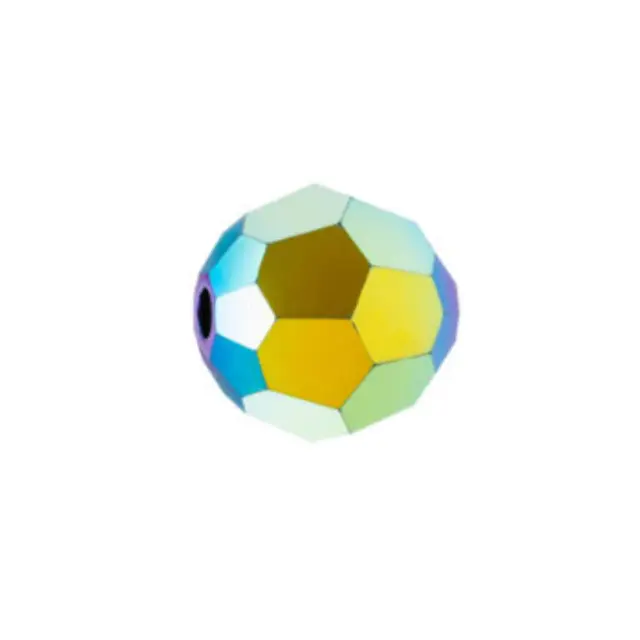 Swarovski 5000 Faceted Round Jet AB Full Coat 4mm - 10τεμ