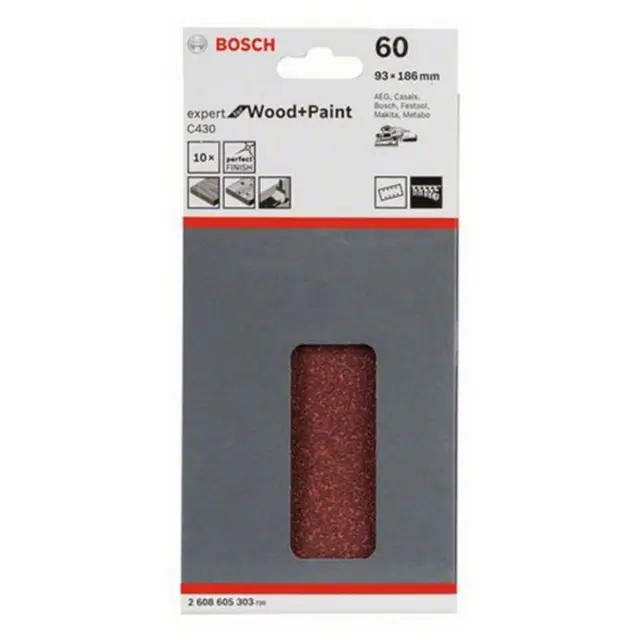 Φύλλο Λείανσης BOSCH C430 93x186mm K60 10Τμχ