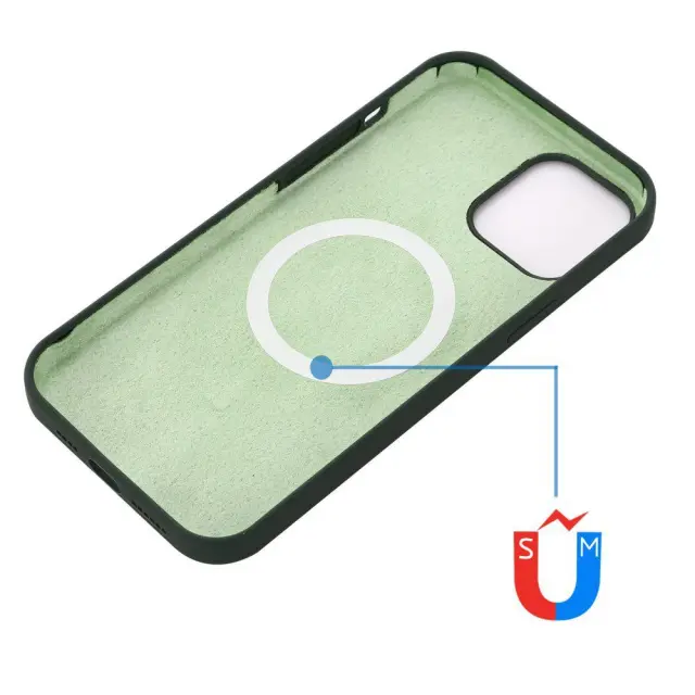 Back Cover Σιλικόνης MagSafe για iPhone 12 Pro Max - Dark Green OEM 3