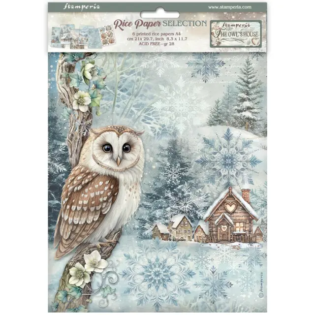 Σετ 6 Ριζόχαρτα ντεκουπάζ Stamperia 21x29cm A4, The Owl's House
