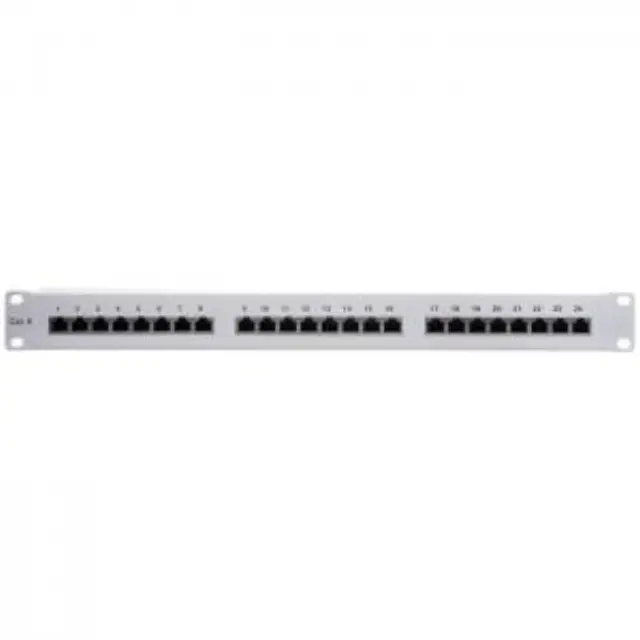Patch panel κατηγορίας CAT 6 STP, 24 θυρών σε γκρι χρώμα. 2