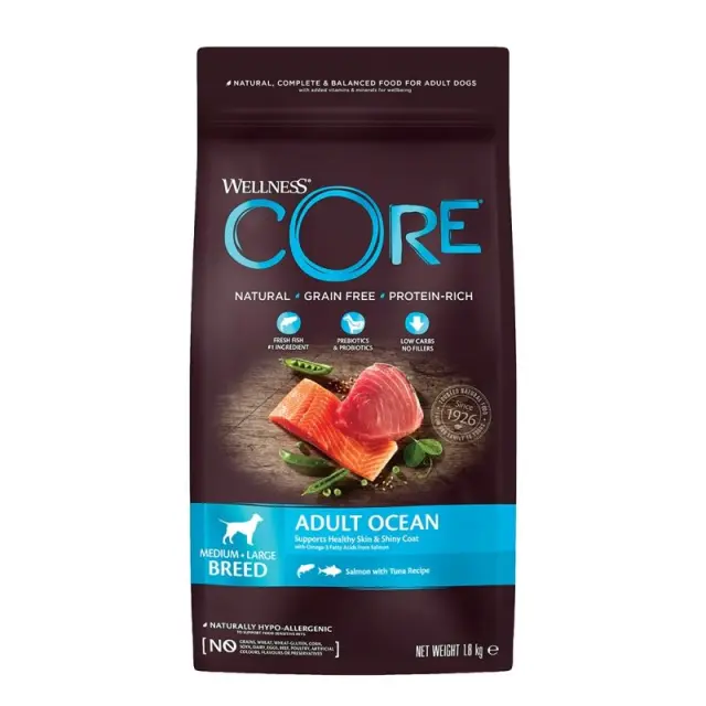 Wellness Core Adult Medium - Large Breed Ξηρά Τροφή Σκύλου Σολομός & Τόνος Χωρίς Σιτηρά 10kg 2