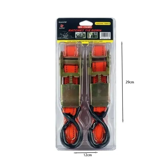 Zhexin Ιμάντας φορτίων 2τεμ 1" x 15FT - Λουριά για στερέωση φορτίου HS-A5-07SP - Ratchet tie z691426 2