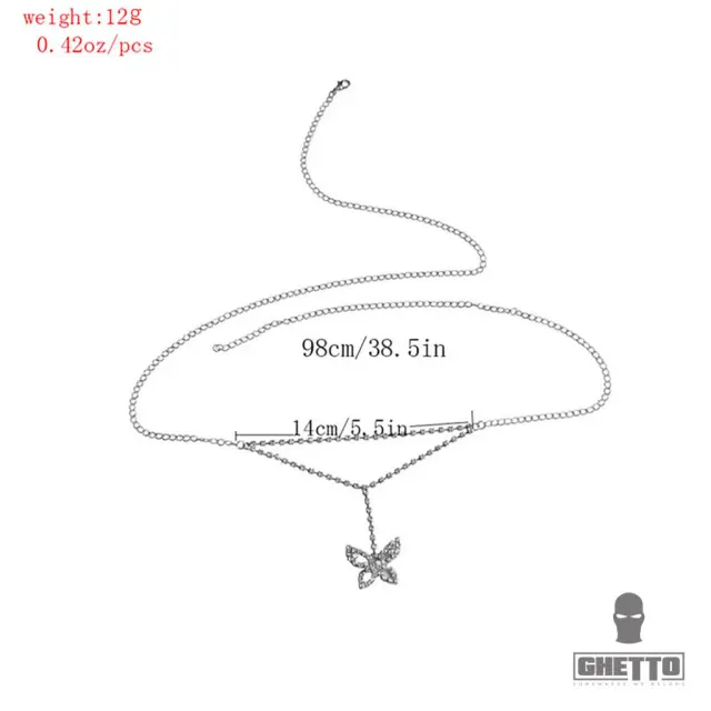 Ghetto Rhinestone Butterfly Waist Chain Belly Body Jewelry 2