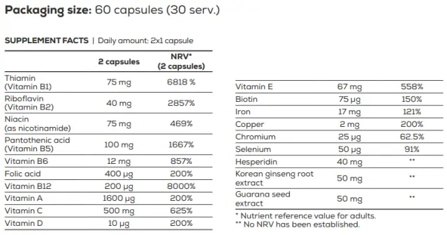 B-Complex 60caps (Biotech USA) 2