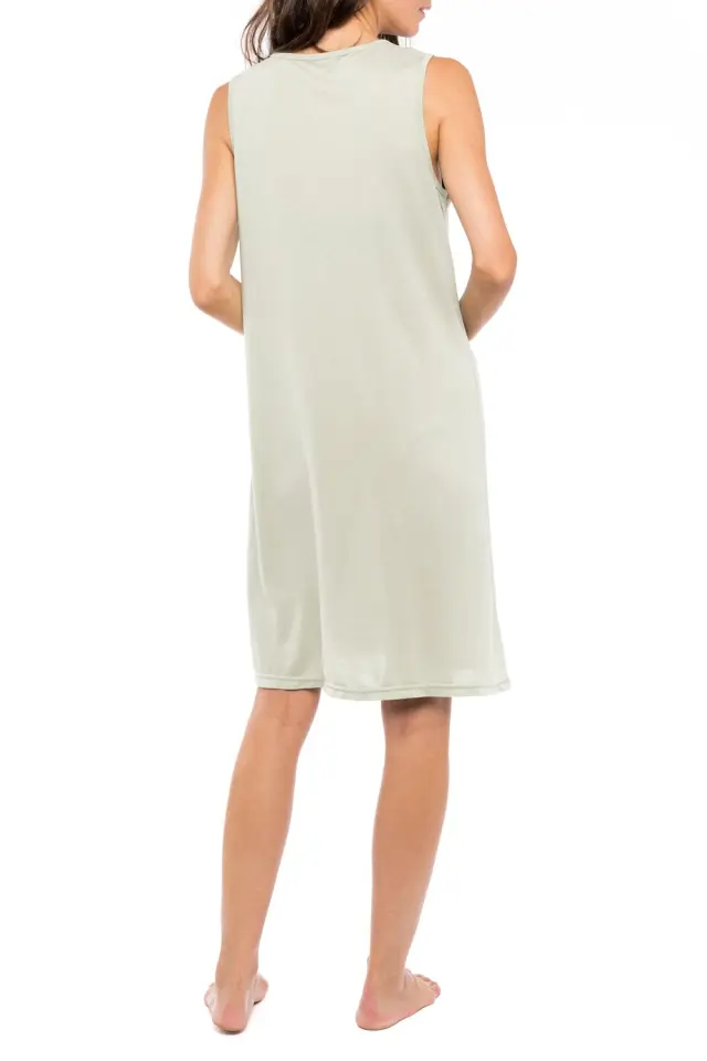 S1114 - Type - NIGHTGOWN SOLID GREEN GEOMETRIC - M 3