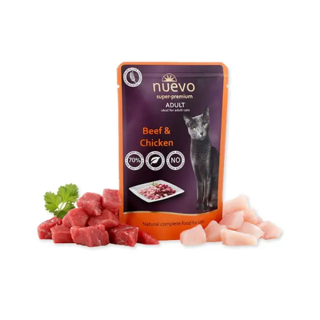 Nuevo Pouch Adult Μοσχάρι & Κοτόπουλο 85gr