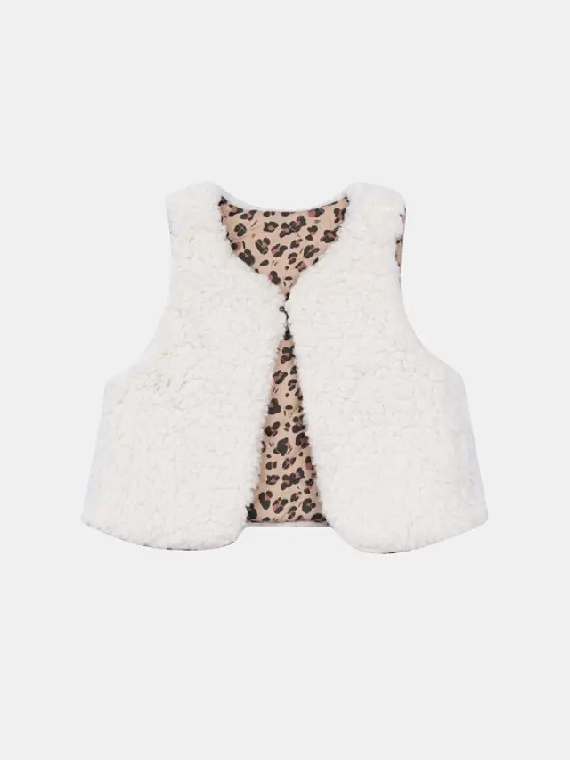 Βρεφικό Γιλέκο 2 σε 1 για Κορίτσια Fluffy Vest ΜΠΕΖ 3