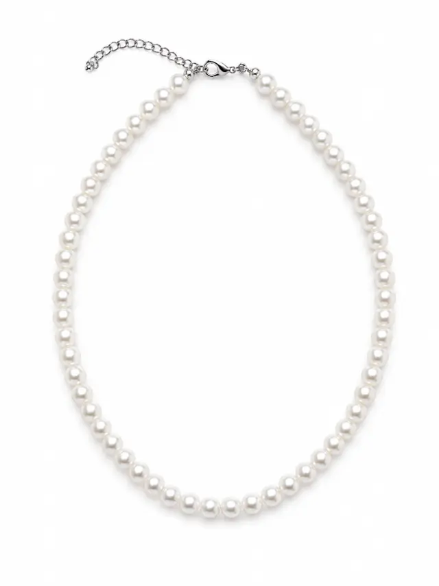 Ghetto Stainless Steel Pearl Necklace 40cm