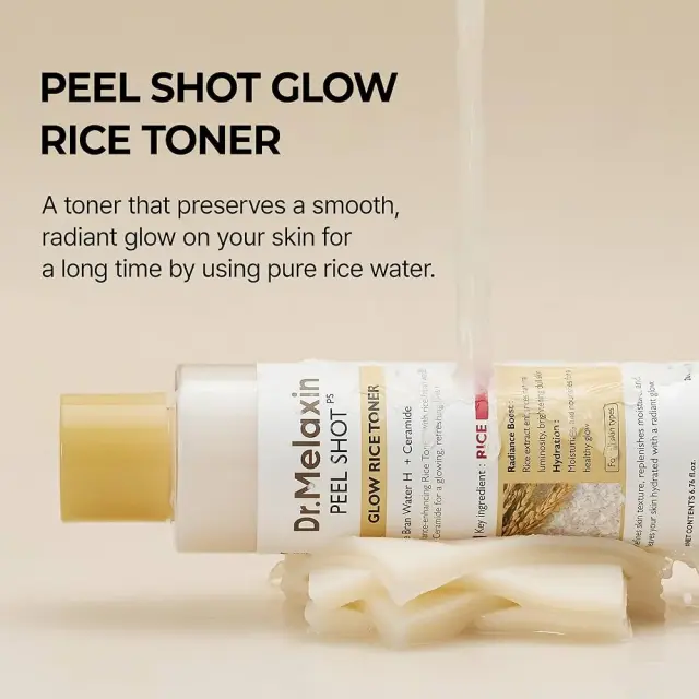 Dr.Melaxin Peel Shot Glow Rice Toner Τονωτική λοσιόν με εκχύλισμα ρυζιού 200ml 2