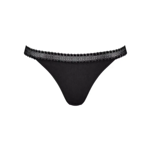 Sloggi Γυναικείο Slip GO Ribbed H Tanga - Διπλό Πακέτο, Χρώμα Μαύρο-Γκρι 2