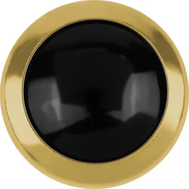 Swarovski 2080 Hotfix Cabochon Flatback Frame Jet/Gold Ø7.1x1.8mm ~12τεμ