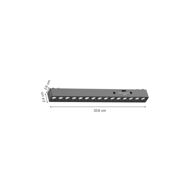 Inlight Φωτιστικό LED 15W 3CCT για Ultra-Thin μαγνητική ράγα σε μαύρη απόχρωση D:33,8X2,6X2,4cm (TMU0020-Black) 2