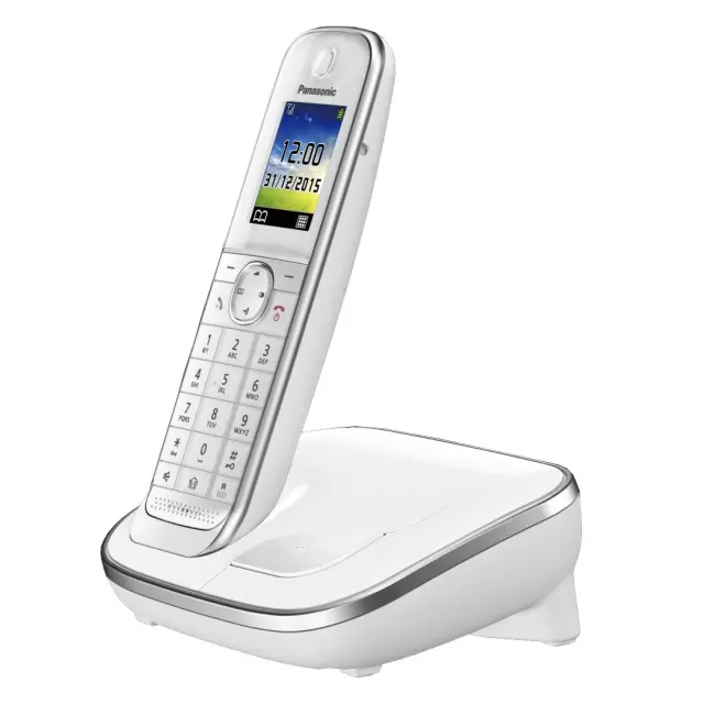Ασύρματο Ψηφιακό Τηλέφωνο Panasonic KX-TGJ310GRW Λευκό με Υποδοχή Hands Free Λειτουργία Διακοπής Ρεύματος και Baby Monitor 2