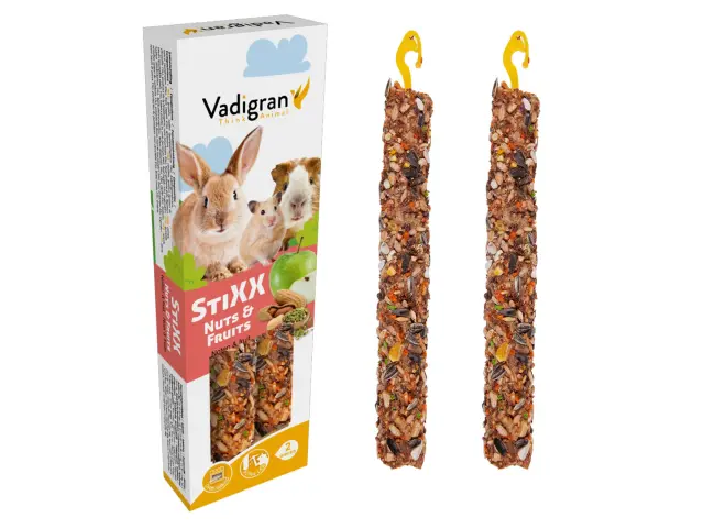 Vadigran Stixx Rodents Nuts & Fruit Στικς για Τρωκτικά με Ξηρούς Καρπούς & Φρούτα 2τμχ 200gr 2
