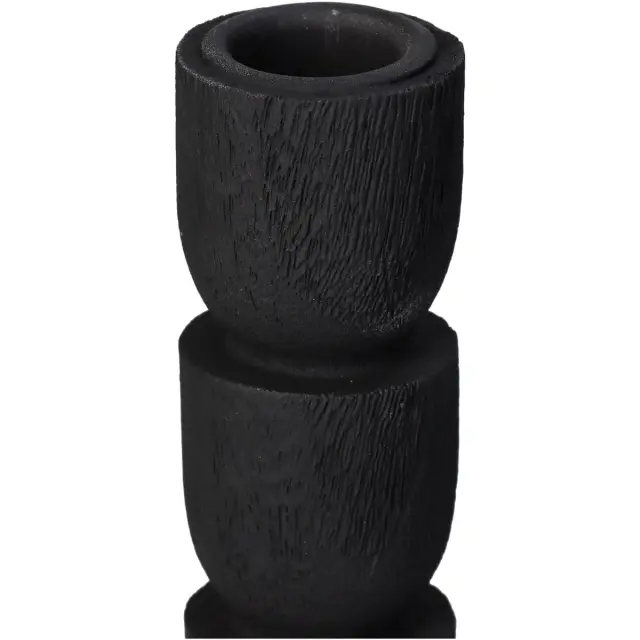 Κηροπήγιο Μαύρο Polyresin 8x8x22.5cm 3