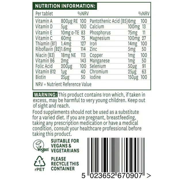 Natures Aid Complete Multi-Vitamins & Minerals 3