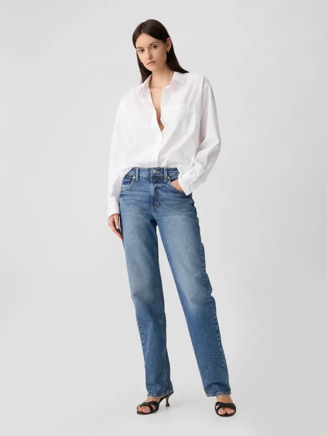 Μπλε Mid Rise '90s Loose Jean Παντελόνι με Washwell dark clerk - 28REG