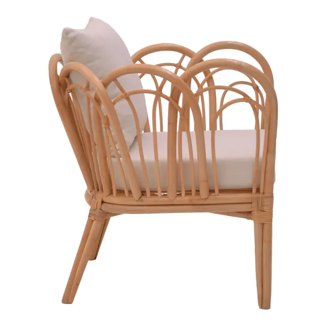 Πολυθρόνα Tania pakoworld φυσικό rattan-λευκό μαξιλάρι 76x76x76εκ 3