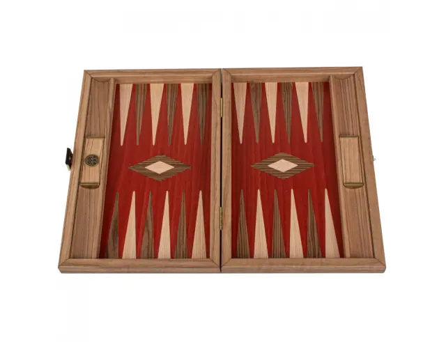 Σετ Χειροποίητο Τάβλι Premium Walnut with Red Oak Manopoulos από Ξύλο με διαστάσεις 30x20cmBKR3