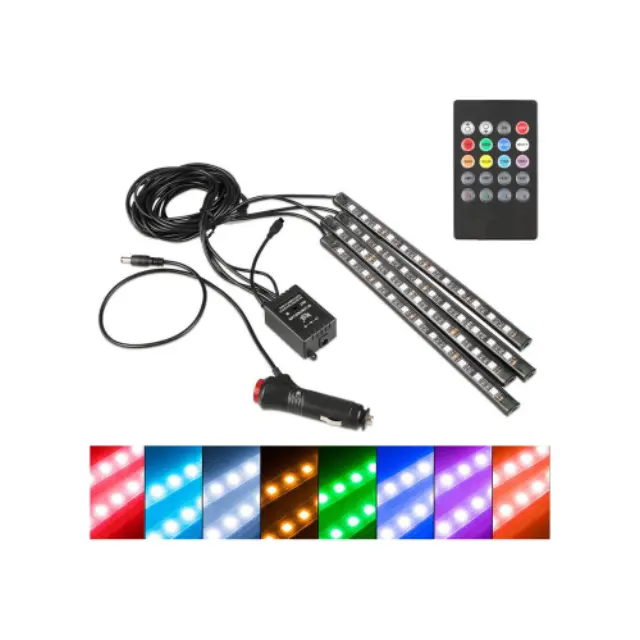 Εσωτερικός Φωτισμός Αυτοκινήτου με 12 Led & Τηλεχειριστήριο 4τμχ DRW-035012