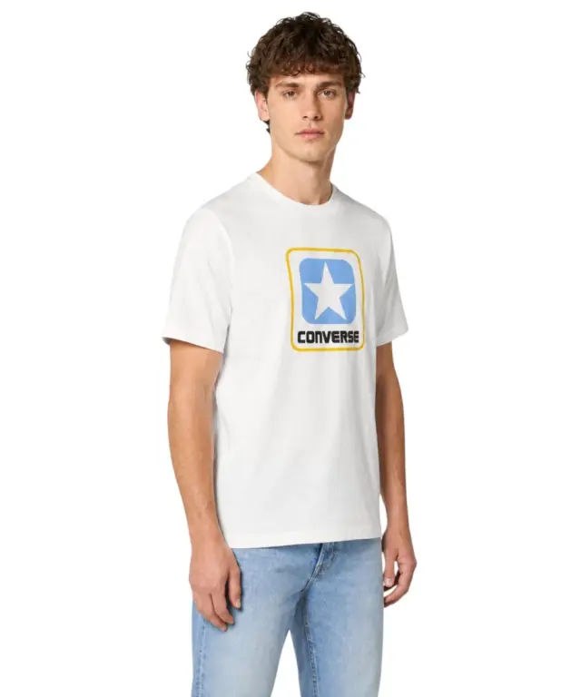 Converse - Ανδρικό T‑shirt Casual Box Logo CVM5T179-100 Λευκό 3
