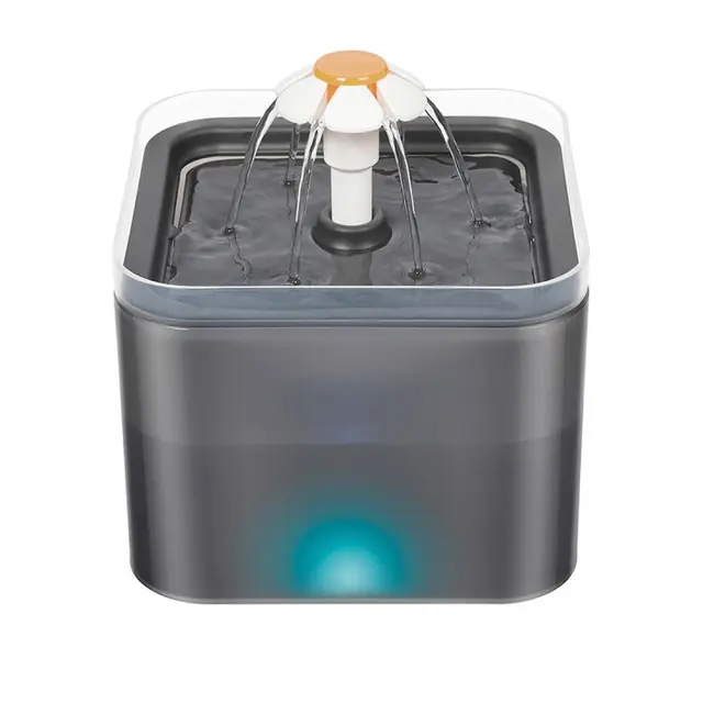 Pet Interest Ηλεκτρικό Συντριβανάκι με Σχέδιο Λουλούδι & Led Φωτισμό Μαύρο 2lt
