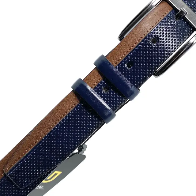 Μπλε με Ταμπά Ζώνη P.U. Leather 3,5 cm - 105cm 3